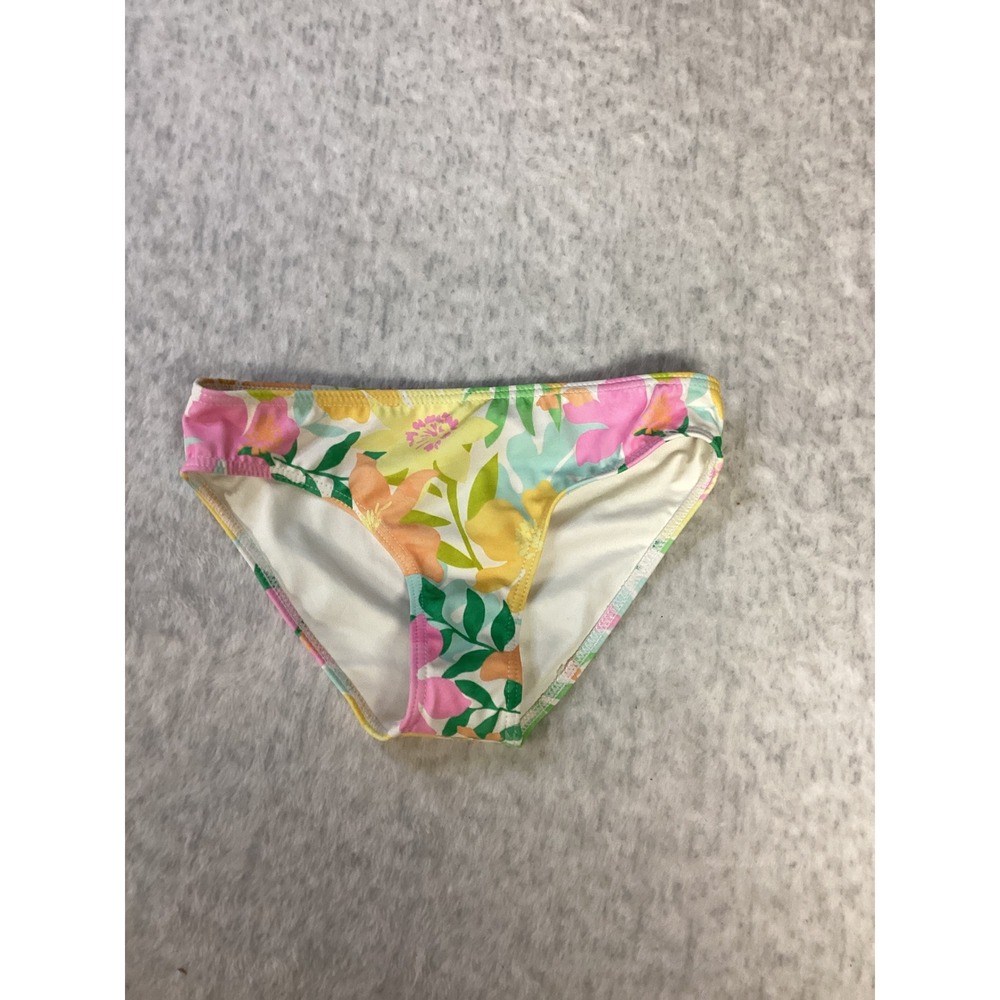 Billabong Girl Size 10 Tropical Floral Bikini Bottom Pink Yellow Green Swim NWOT